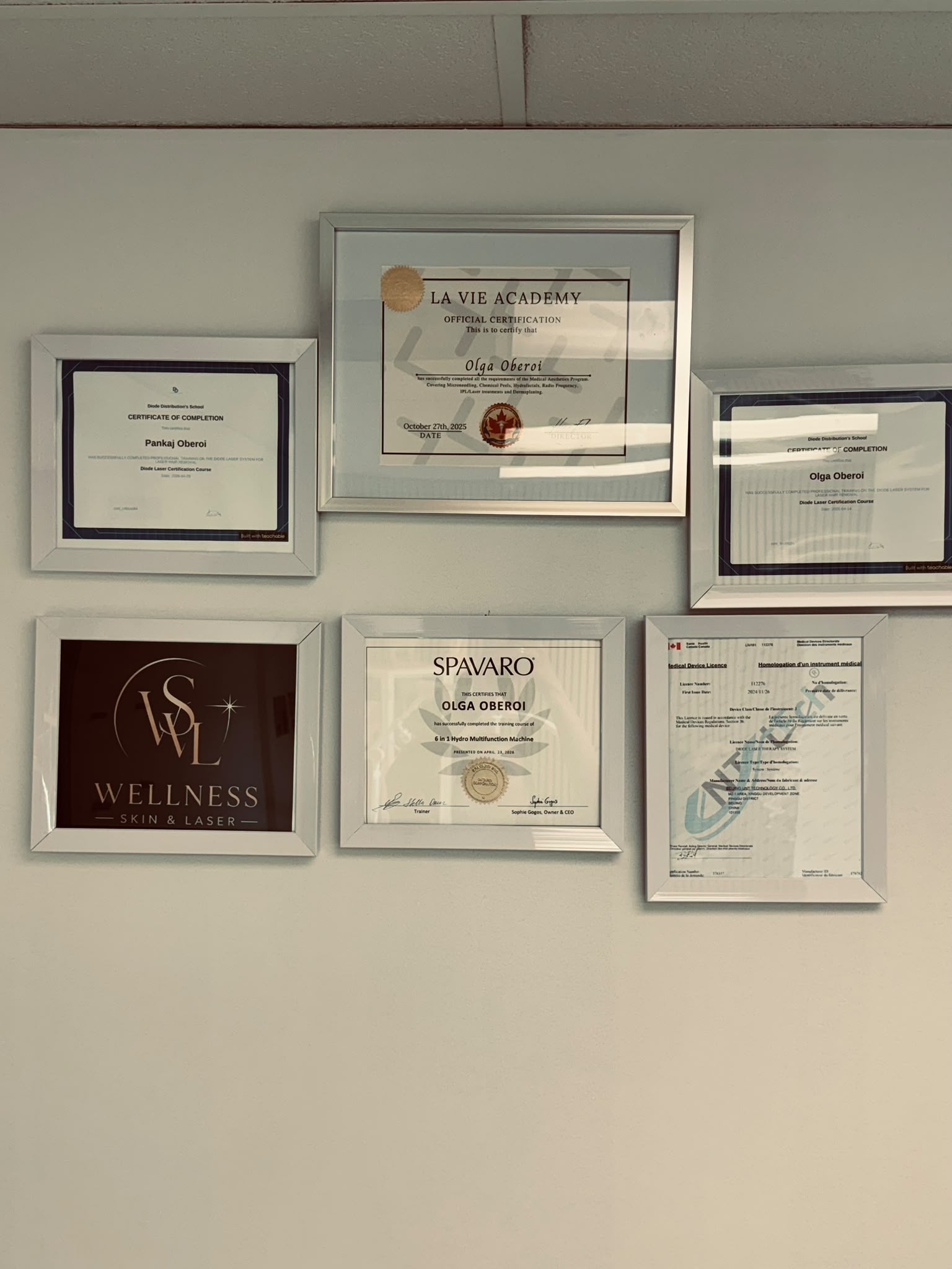 Certifications wall